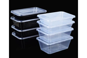 Hot Selling 1000ml Clear Rectangular Disposable Plastic Food Container, PP Microwaveable Food Lunch Box
