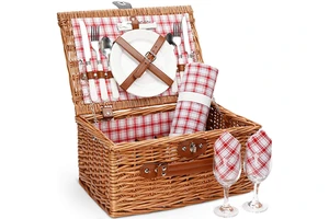 Kingwillow Eco-Friendly Wicker Multifunction Storage Basket For Holiday Gift And Picnic Use