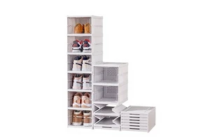 Xinyi Modern Minimalist Polypropylene Foldable Shoe Rack & Transparent Cabinet Storage Box with Flip Design Free Installation