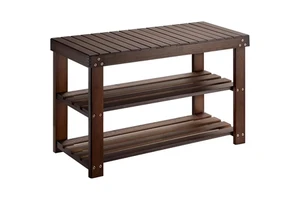 Holds 300lbs 3-Tier Sturdy Modern Multifunction Shoe Bench Storage Organizer Bamboo Shoe Rack for Living Room Entryway