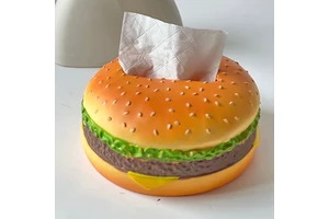 Creative Multi-Functional Hamburger Shaped Tissue Box Plastic Storage for Bathroom or Portable Use