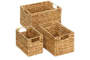 Handmade Multifunctional New Eco-Friendly Water Hyacinth Basket Vietnam Handwoven Nesting Storage Baskets For Home Organization