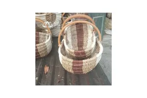 Picnic Wicker Basket Made in Vietnam Blue Lotus