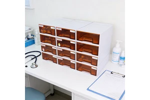 Modern Design Durable Plastic Multifunction Stackable Lightproof Storage Box for Hospital Use