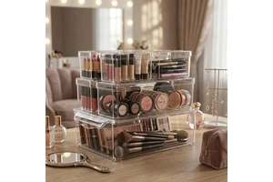 Multipurpose Clear Plastic Cosmetics Organizer for Wardrobe Storage