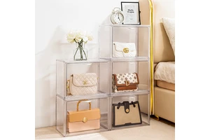 Bag Organizer Closet Clear Dust Proof Acrylic Display Case Handbag Transparent Storage Organizer Storage Box with Magnetic Door