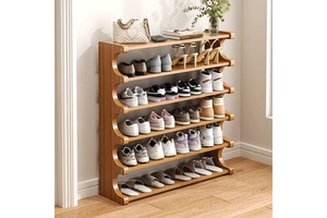Simple Model 16 Bamboo Shoe Rack Household Multi-layer Storage Shelf Doorway Dormitory Entrance Rental Room
