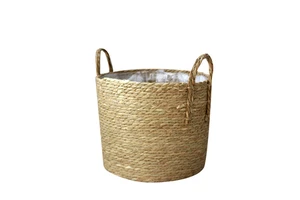 HUAYI Seagrass Wicker Hand-woven Large Capacity Storage Basket With Handle Wholesale