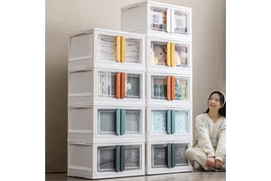 Durable Collapsible Plastic Box Folding Storage Box with Handle Foldable Storage Bins