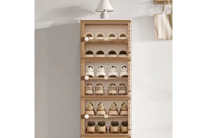 Multilayer Foldable Wall Shoe Rack Magnetic Door Rectangle Plastic Large Storage Rectangle for Shoes