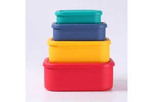 Oven Safe BPA Free Silicone Bento Lunch Box 1 Compartment Food Storage Container With Silicone Lid