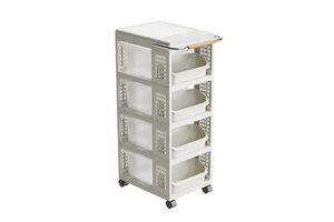 Wholesale Manufacturer Transparent Plastic Home Storage Trolley Foldable Household Drawer Rolling Storage Organizer Cart Food