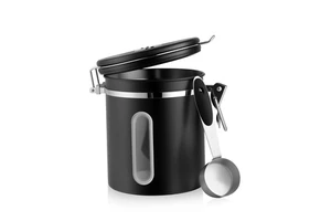 Large Capacity Coffee Food Canister Food Jars Kitchen Container Minimalist Kitchen Storage Round Manual Airtight Stainless Steel