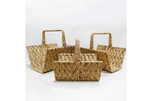 Handwoven Water Hyacinth Multifunctional Nested Baskets Set with Handles From Vietnam for Home Storage & Decor Artex Dong Thap