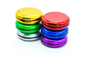 8.5*3cm Round Euro Coin Mini Dispenser Storage Coins Purse Wallet Holders Aluminum Alloy Abs Compact Organize Protective Boxes