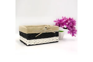 Set of 3 Elegant Rattan Woven Store Basket Storage with Handles
