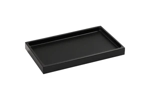 Luxspire Design Resin Vanity Tray Black Dresser Perfume Towel Cosmetic Organizer Storage Tray Serving Tray