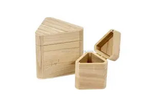 Decorative Set of 2 Wooden Triangular Storage Box