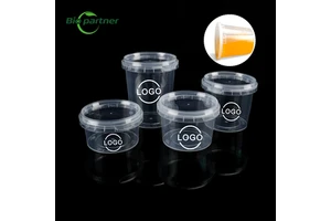 Custom Logo 32oz Tamper Evident Tub Box PP Clear Plastic Takeaway Soup Deli Jar Container Disposable Food Packaging With Lid
