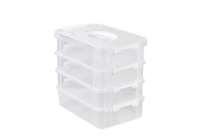 Simple Pp Material Multi Layer Transparent Waterproof and Dustproof Toy Sundries Storage Plastic Storage Box With Lid