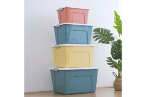 Solid Color Storage Boxes Plastic Storage Containers Plastic Bin Toy Organizer Plastic Storage Box with 25L/45L/65L/85L