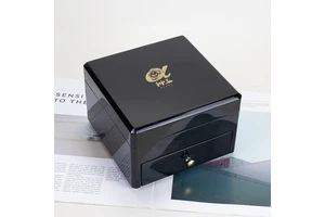 Custom Wooden Gift Box Double Layer Pull Magnetic Closure Personalized Logo Design Storing Jewelry Keepsakes Small Accessories