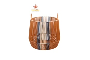 H&T 2025 OEM Exquisite Line Rattan Laundry Storage Basket Hand Bread Flower Picnic Handmade Woven Custom Straw Wicker Basket