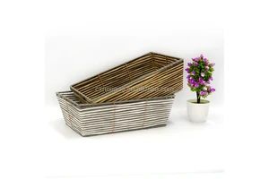 Rattan Rope Hand Woven Decorative Storage Basket Serving Tray