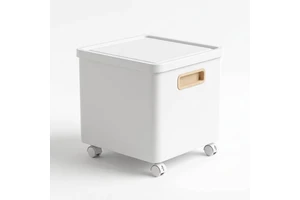 Japanese Minimalist Square Plastic Storage Box with Lid Thickened Large Organizer Bin for Clothes Toys Snacks Closet Storage Box