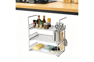 DaS Multi-layer Stackable Kitchen Cabinet Under Compartment Rack Hanging Rack Under Shelf Rack