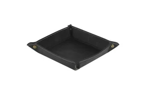 Premium Custom PU Leather Eco-friendly High Quality Desktop Valet Foldable Jewelry Dice Rolling Vanity Storage Organizer Tray
