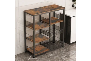Iron Kitchen Storage Rack Standing Type Foldable Four-Layer