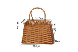 New Hot Fruit Basket Durable Washable Portable Basket Plastic Rattan Storage Hand Basket For Flower