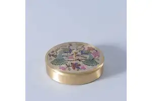 Handmade Round Brass Gold Decorative Storage Box 8.25x8.25x1.75 Inches 0.9kg
