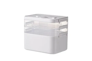 Portable Multi-Layer Large-Capacity Transparent PP Storage Box for Household First-Aid Medicine Storage Portable Storage