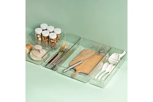 Transparent Plastic Food Storage Bin Square Organizer Box With Lid