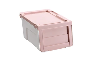 Front Open Storage Box Plastic Stackable Clothes Storage Box With Large Capacity
