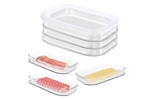 New Trend Stackable Deli Meat Container for Fridge BPA Free Meal Prep Container Food Storage Box With Lid