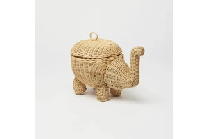 Creative Rattan Elephant Shaped Storage Wicker Basket Other Storage Baskets