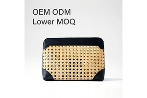 New Arrival Natural Rattan Braided Cosmetic Bag Caning Pouch,travel Portable Storage Bag,makeup Bag
