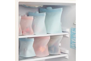 Platinum Cured Silicone Food Storage Bags, Reusable Stand Up Leakproof Containers For Freezer Microwave, BPA Free & Food Safe