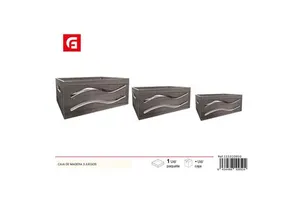 3 Sets of Home Decorative Storage Boxes Wooden Box Collection for Stylish Organization
