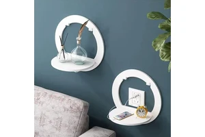 Wall-Mounted Decorative Hexagon Storage Rack PVC Floating Shelves Flower-Shaped Home Storage for Room Decor