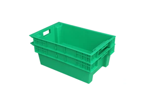 600*390*200mm PP Mesh Solid Plastic Crate Stackable Moving Storage Bin Pallet Container