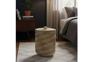 Wholesale Eco Rattan Storage Basket Handmade Wicker Organizer for Clothes & Shoes