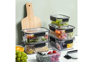 Cedar Space Wholesale Fruit Fresh-Keeping Box Food Grade Minimalist Sealed Plastic Refrigerator Storage Container With Lid