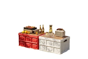 Customized Multifunction Plastic Portable Outdoor Folding Storage Box Camping Picnic Storage Box in Stock