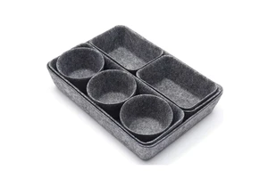Wholesale 8 Pack Fabric Felt Desk Drawer Organizer Trays for Home Office & Bedroom Storage Organization