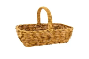 Household Rattan Wicker Woven Gift Storage Basket With Handle Top Quality Handmade Natural Rectangular Rattan Basket