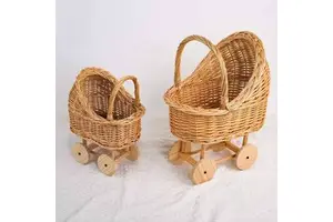 New Arrival Baby Kid Rattan Baskets Wicker Braided Retro Baby Basket Children's Room Decorated Children Toys Baby Stroller Toy